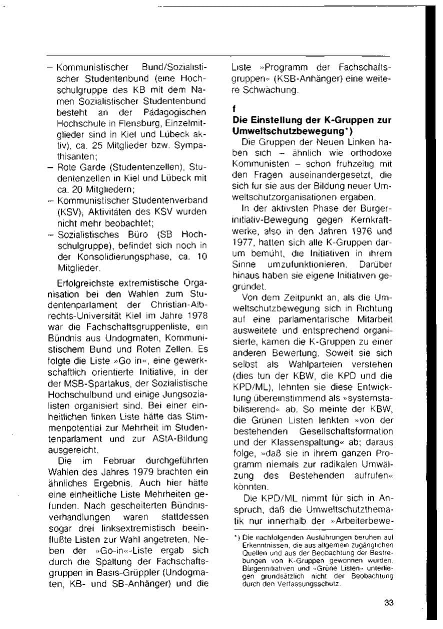 Seite 35 des Verfassungsschutzbericht 1978 Schleswig-Holstein