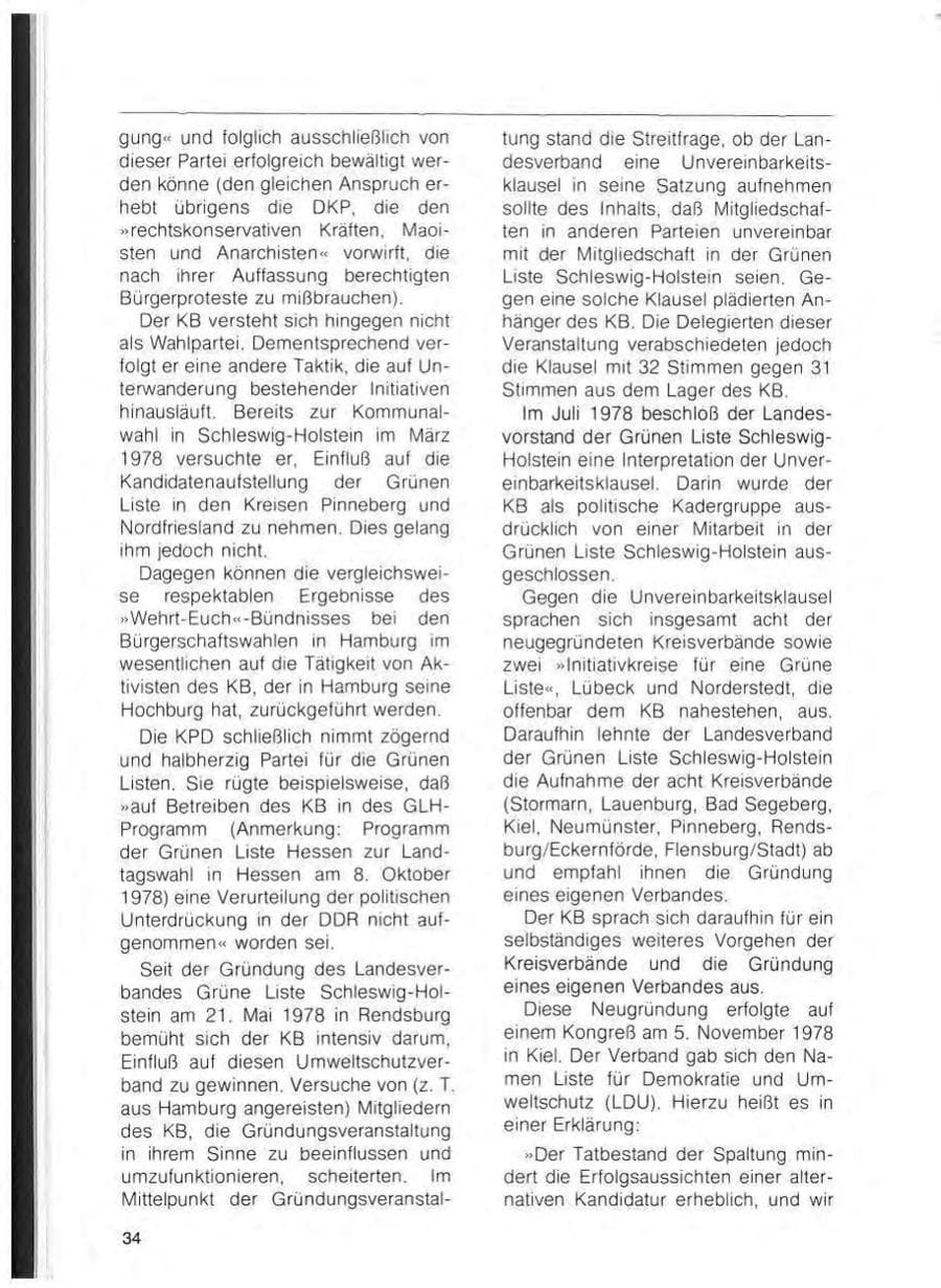 Seite 36 des Verfassungsschutzbericht 1978 Schleswig-Holstein