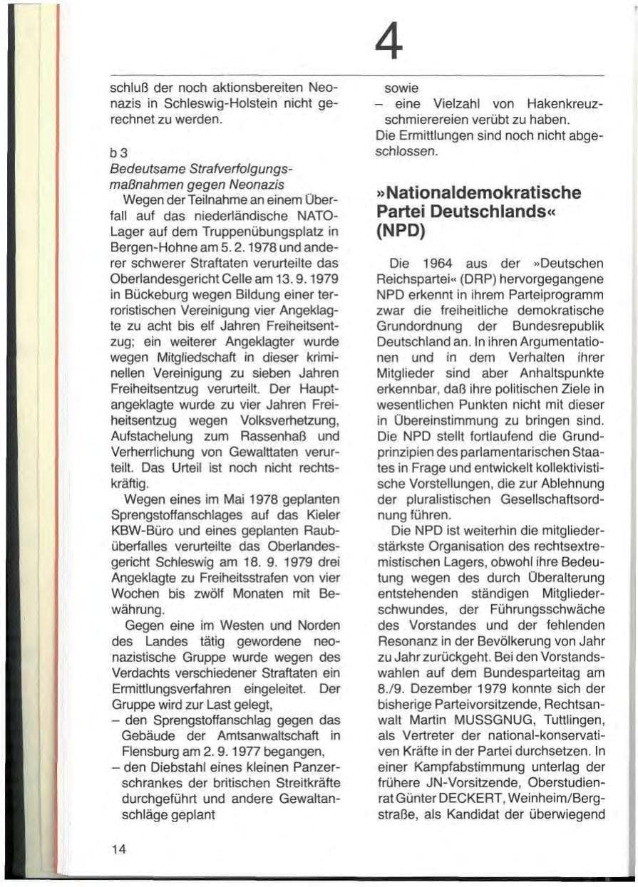 Seite 16 des Verfassungsschutzbericht 1979 Schleswig-Holstein
