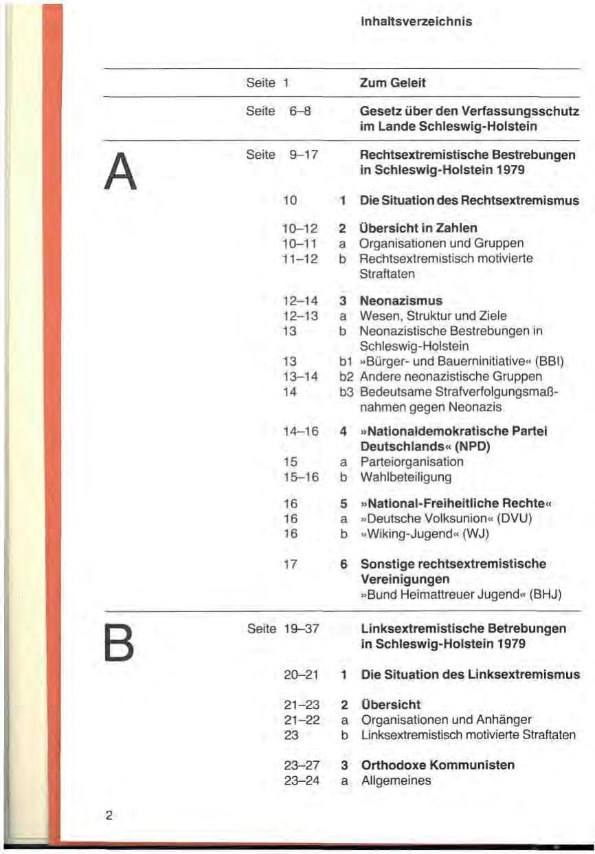 Seite 4 des Verfassungsschutzbericht 1979 Schleswig-Holstein