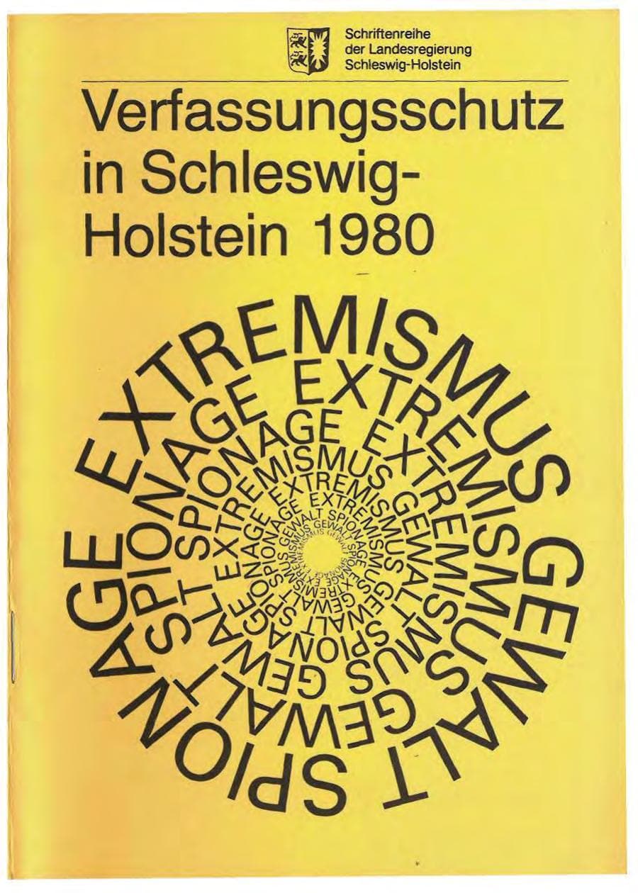 Seite 1 des Verfassungsschutzbericht 1980 Schleswig-Holstein