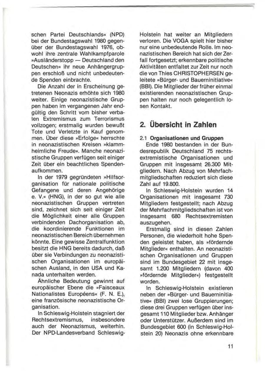 Seite 13 des Verfassungsschutzbericht 1980 Schleswig-Holstein