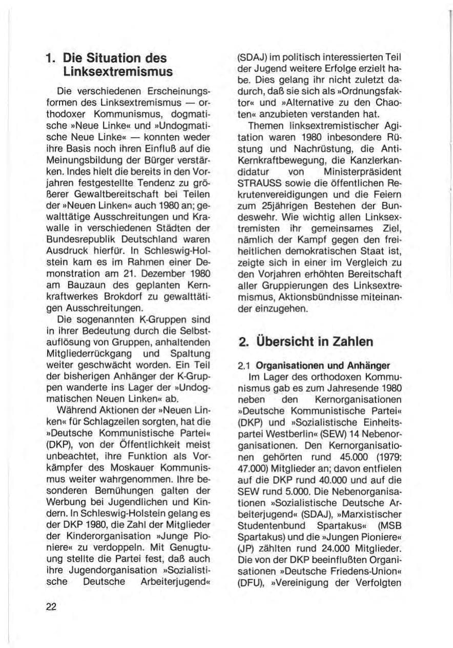 Seite 24 des Verfassungsschutzbericht 1980 Schleswig-Holstein