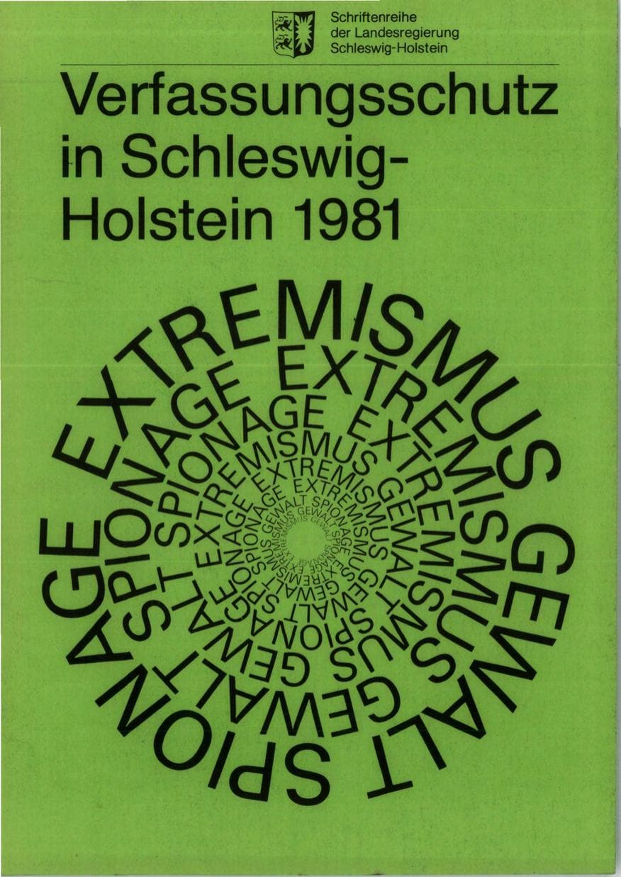 Seite 1 des Verfassungsschutzbericht 1981 Schleswig-Holstein