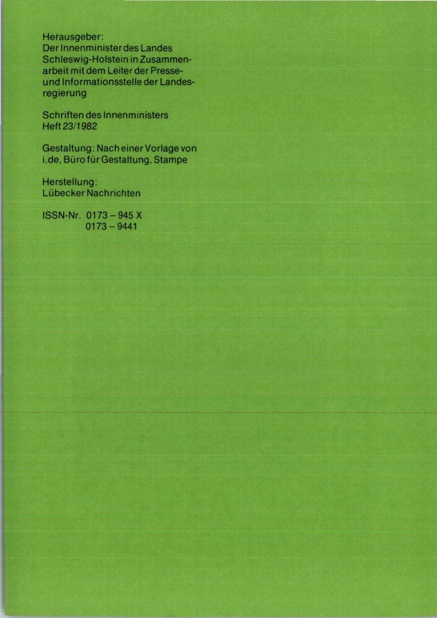 Seite 2 des Verfassungsschutzbericht 1981 Schleswig-Holstein