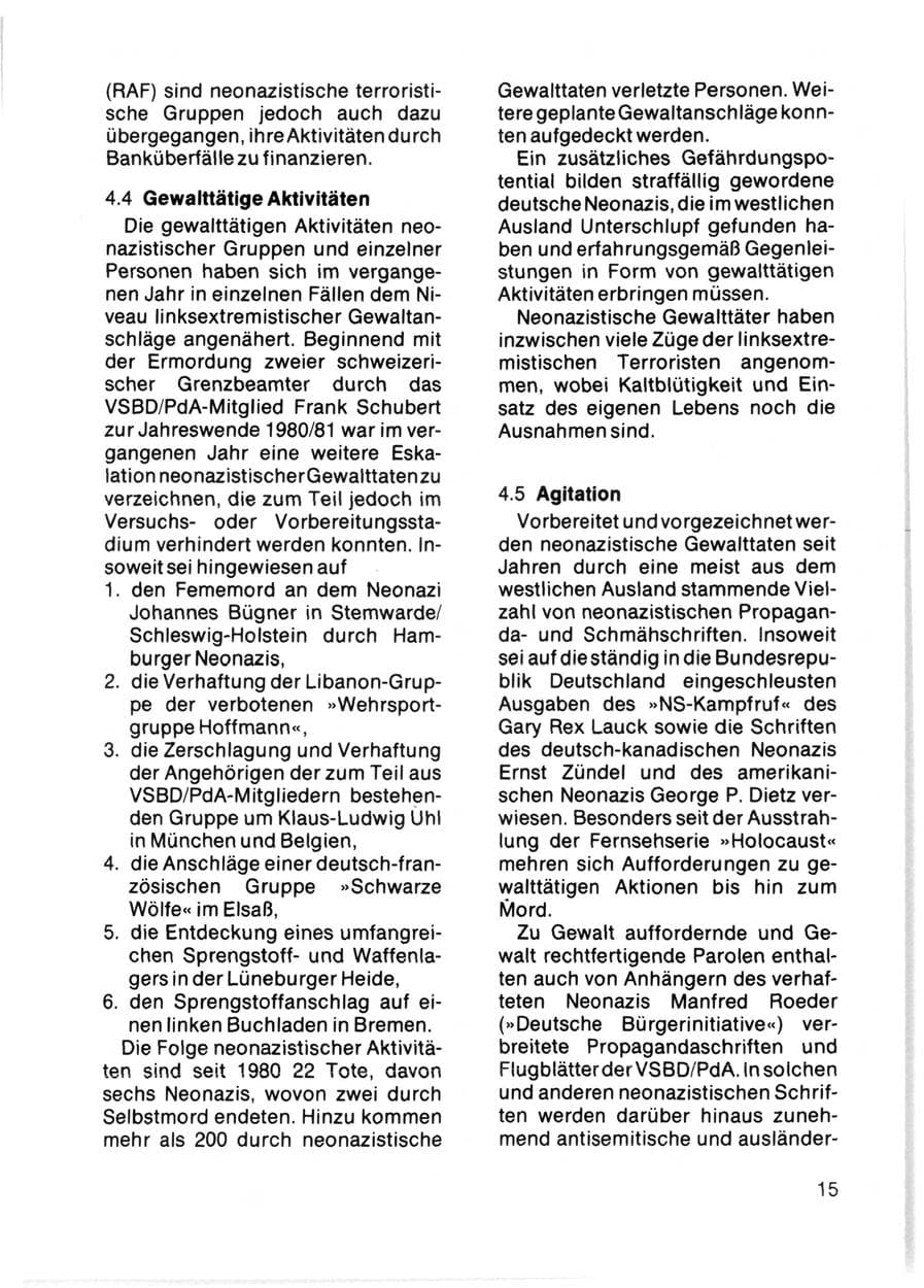 Seite 17 des Verfassungsschutzbericht 1981 Schleswig-Holstein