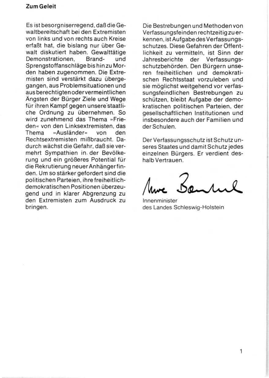 Seite 3 des Verfassungsschutzbericht 1981 Schleswig-Holstein