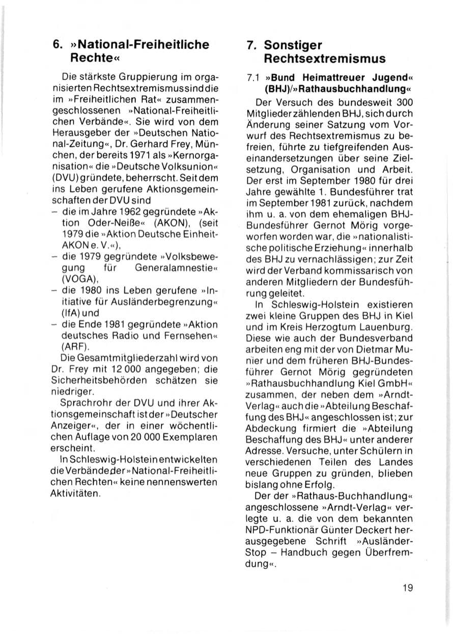 Seite 21 des Verfassungsschutzbericht 1981 Schleswig-Holstein