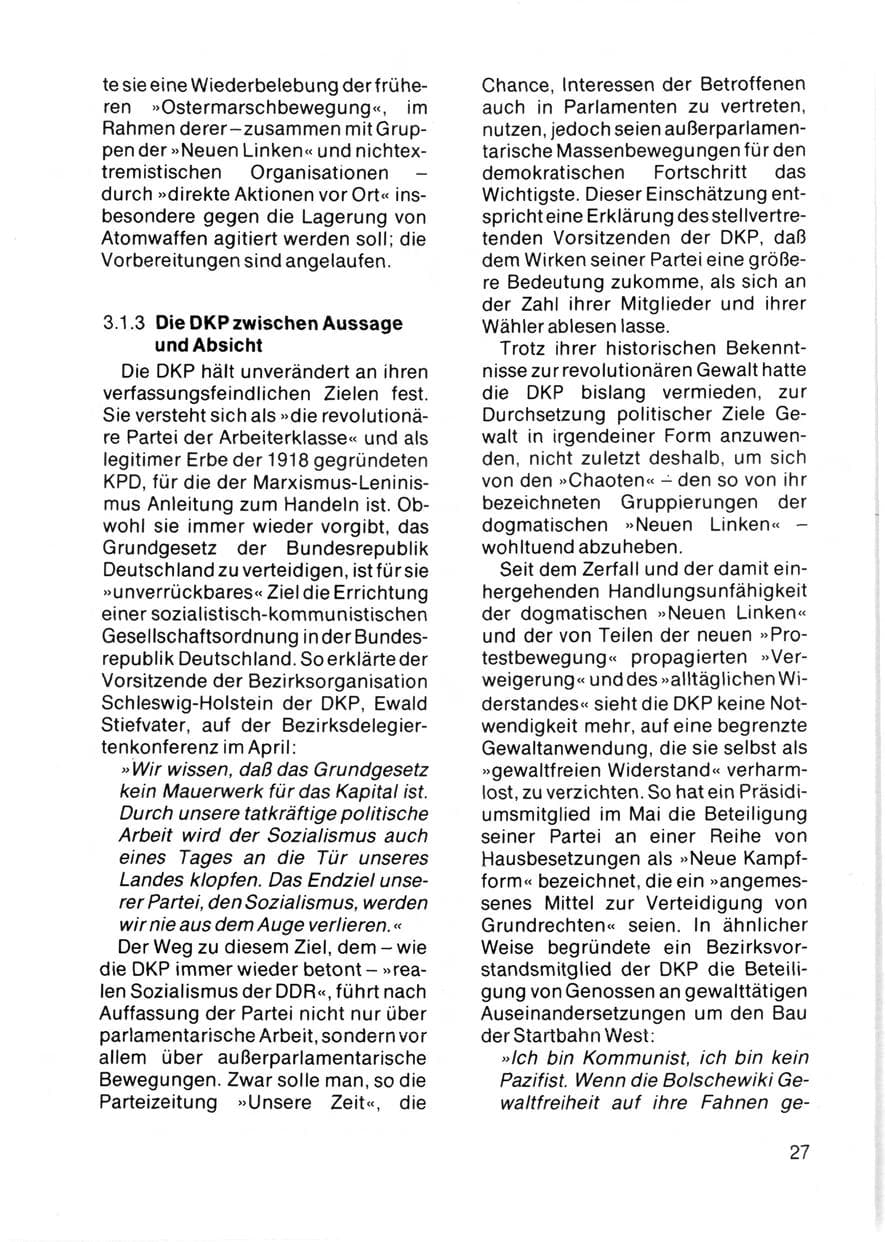 Seite 29 des Verfassungsschutzbericht 1981 Schleswig-Holstein
