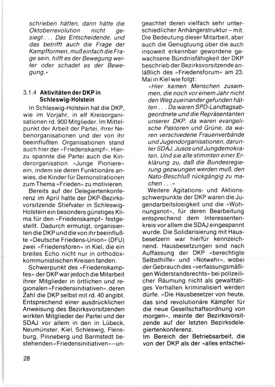 Seite 30 des Verfassungsschutzbericht 1981 Schleswig-Holstein
