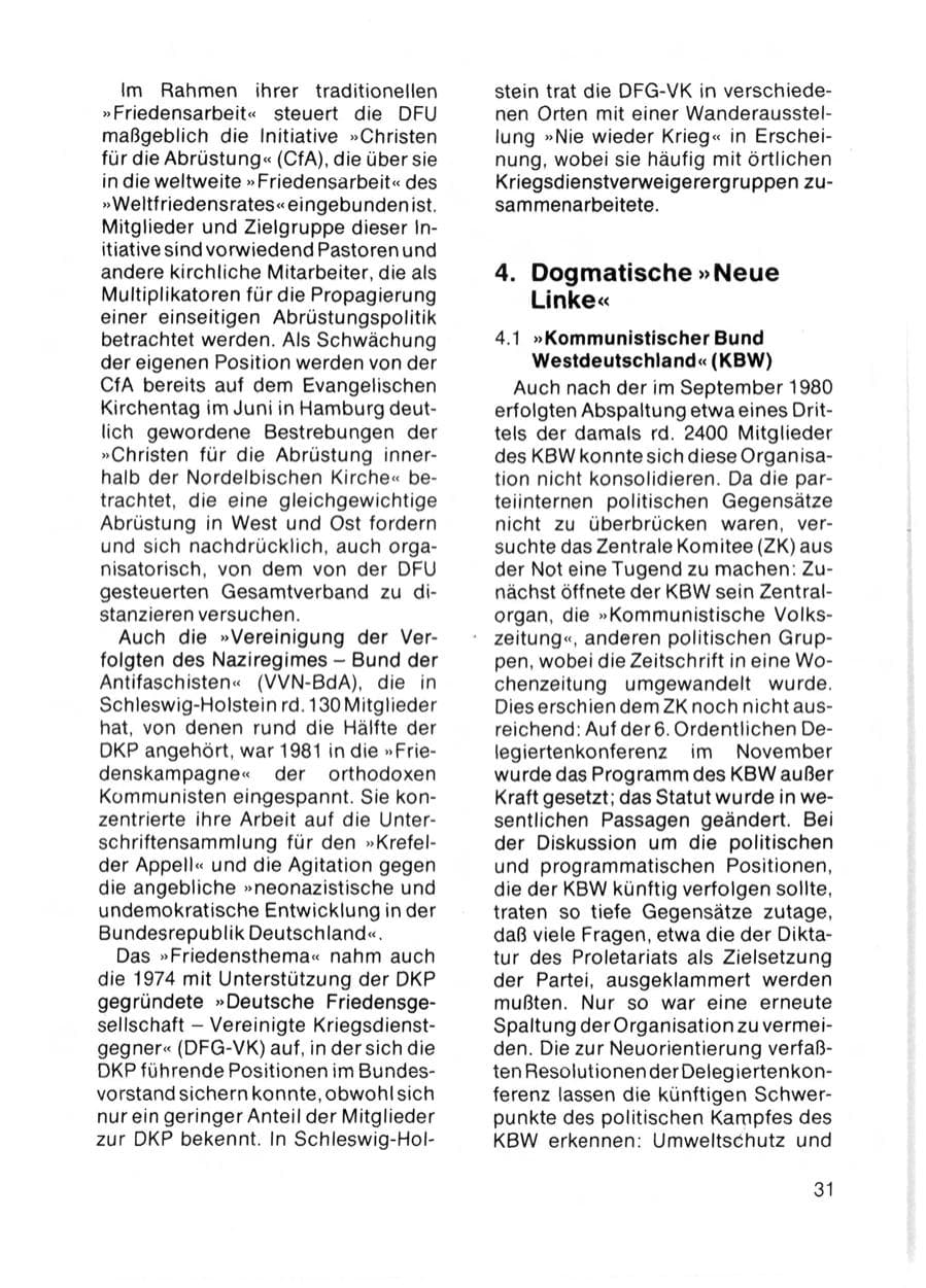 Seite 33 des Verfassungsschutzbericht 1981 Schleswig-Holstein