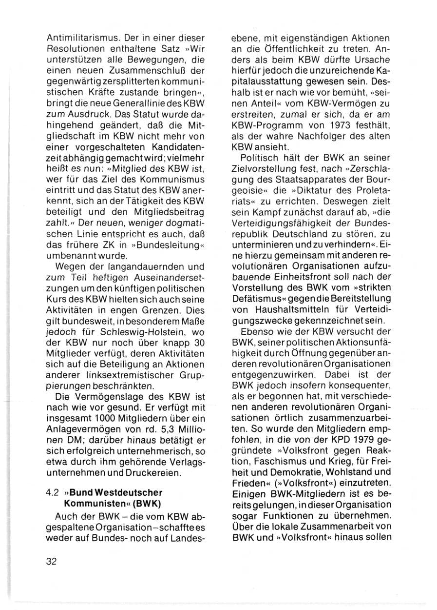 Seite 34 des Verfassungsschutzbericht 1981 Schleswig-Holstein