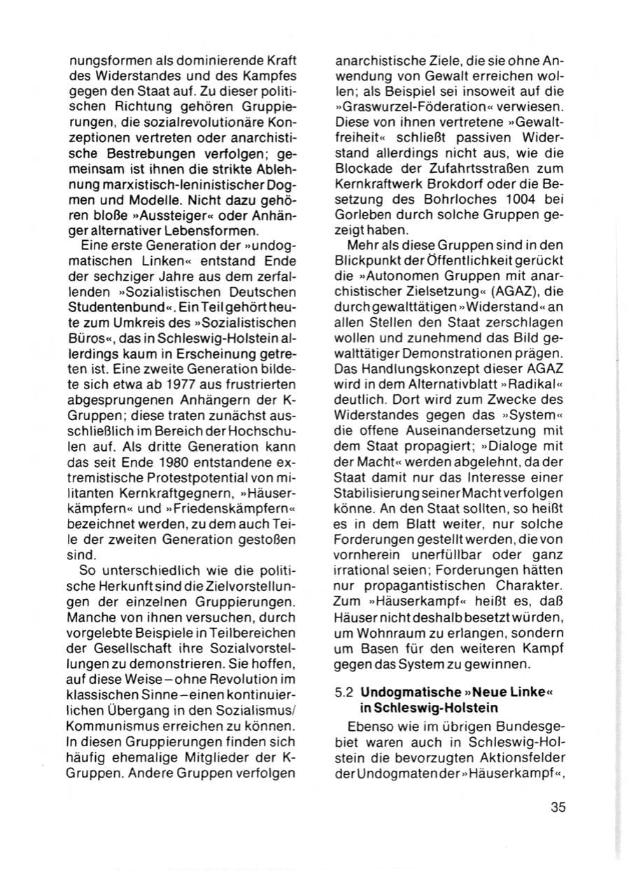 Seite 37 des Verfassungsschutzbericht 1981 Schleswig-Holstein