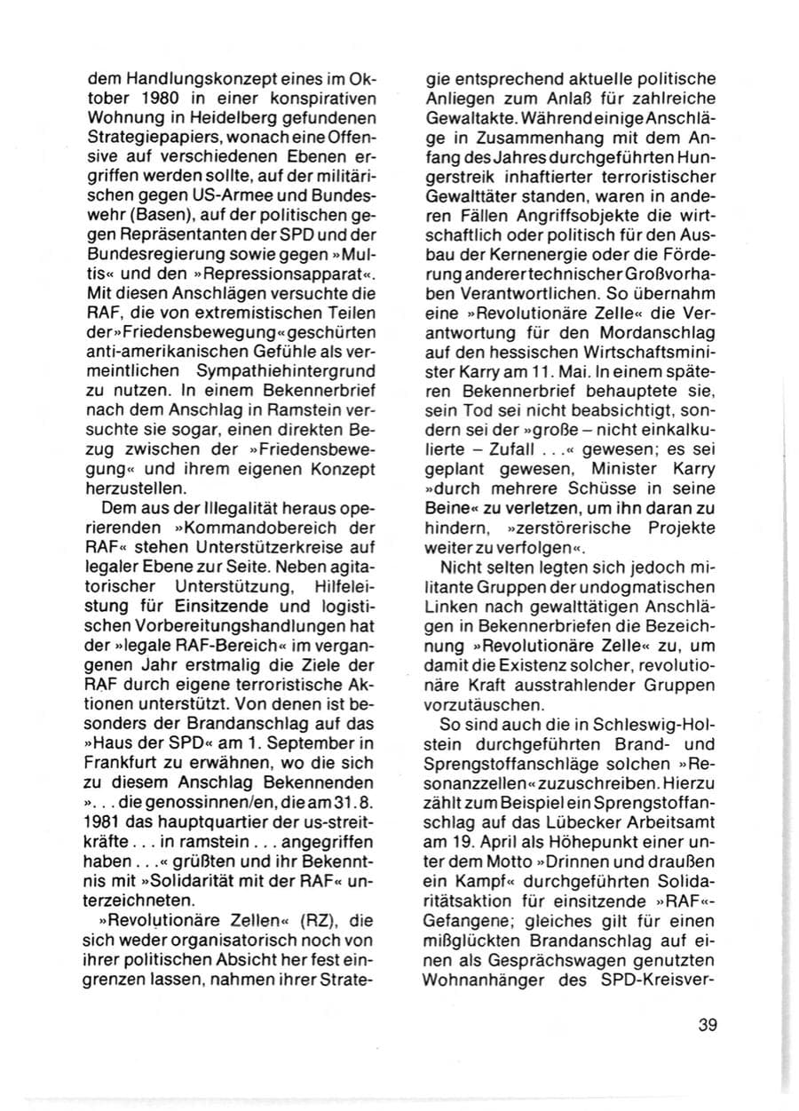Seite 41 des Verfassungsschutzbericht 1981 Schleswig-Holstein