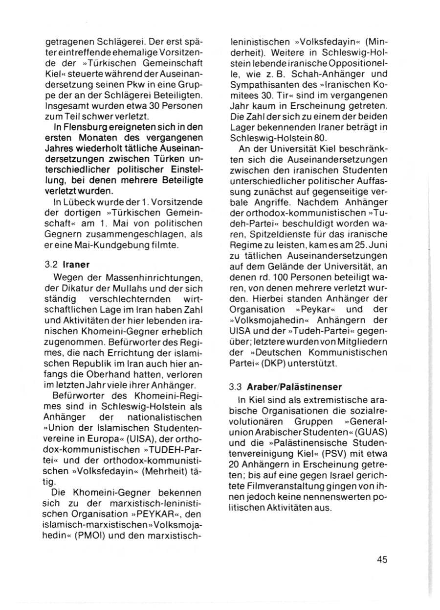 Seite 47 des Verfassungsschutzbericht 1981 Schleswig-Holstein