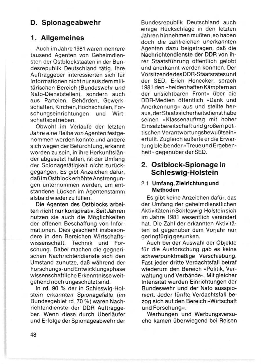 Seite 50 des Verfassungsschutzbericht 1981 Schleswig-Holstein