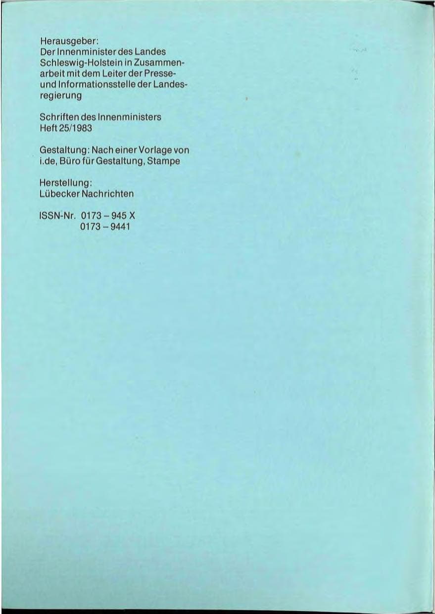 Seite 2 des Verfassungsschutzbericht 1982 Schleswig-Holstein