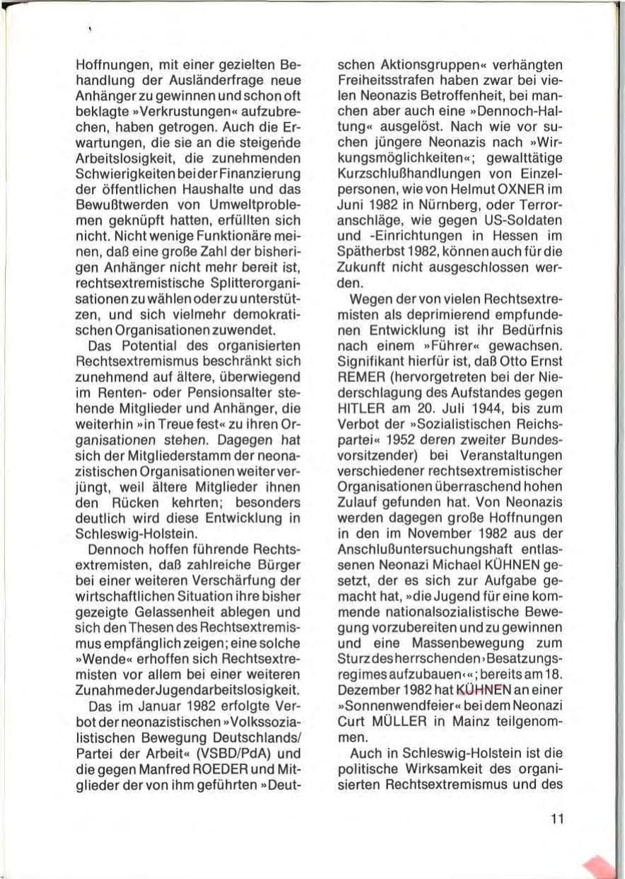 Seite 13 des Verfassungsschutzbericht 1982 Schleswig-Holstein