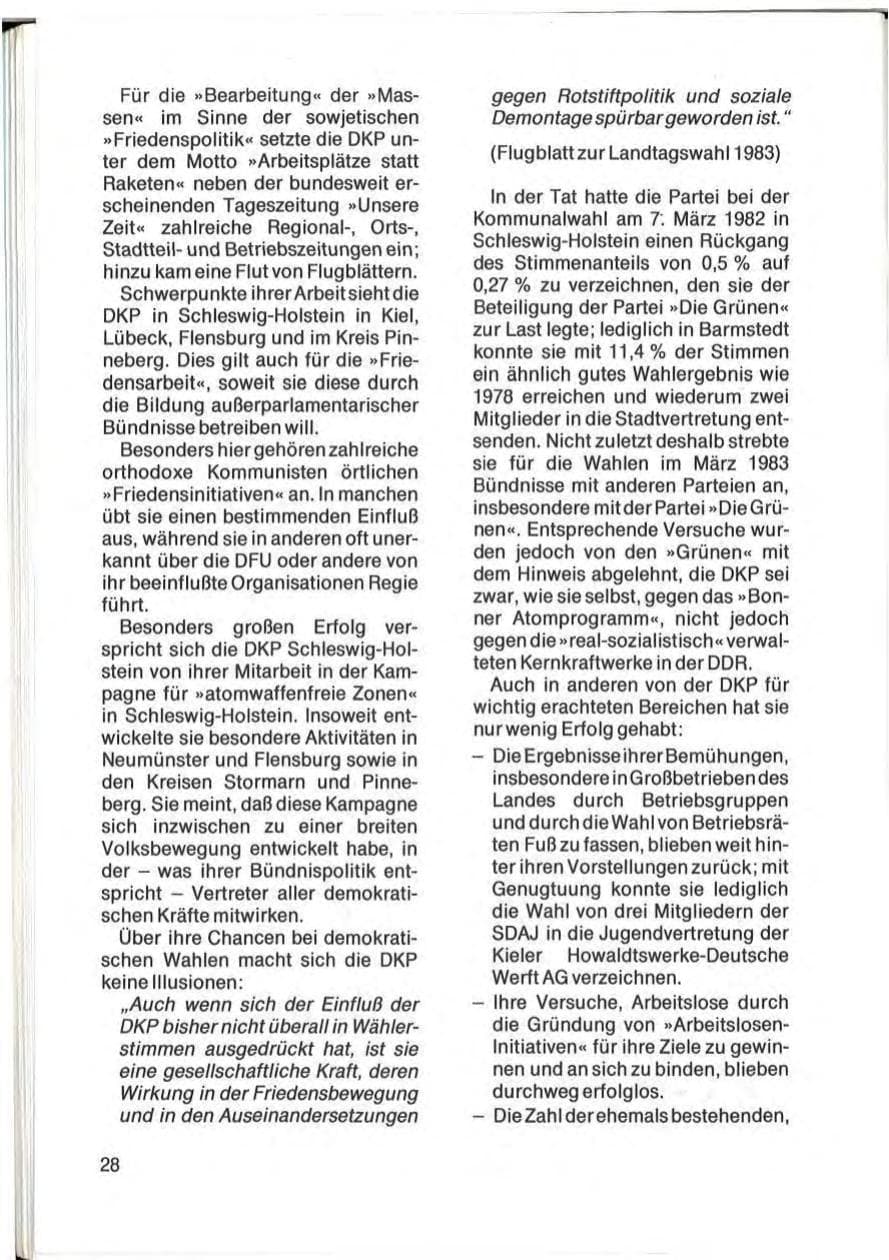 Seite 30 des Verfassungsschutzbericht 1982 Schleswig-Holstein