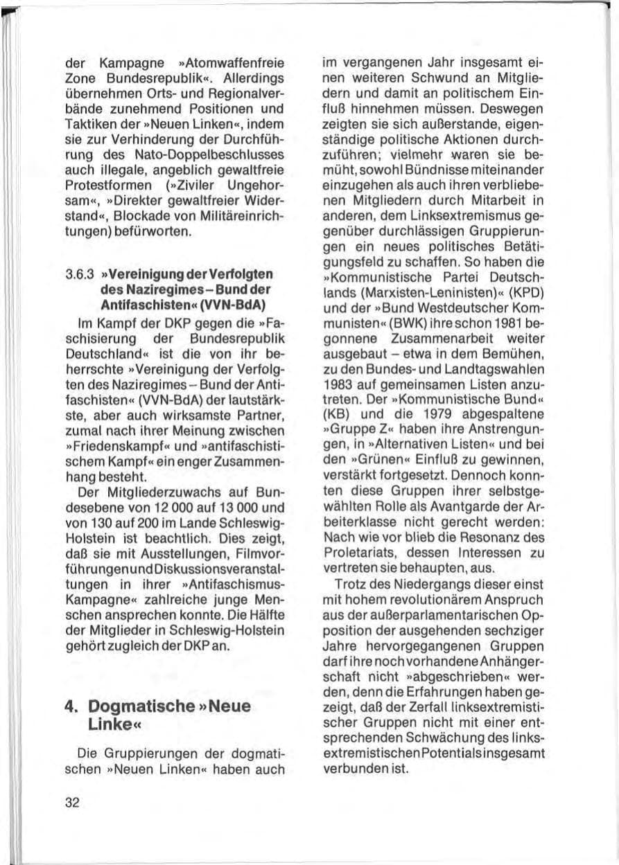 Seite 34 des Verfassungsschutzbericht 1982 Schleswig-Holstein