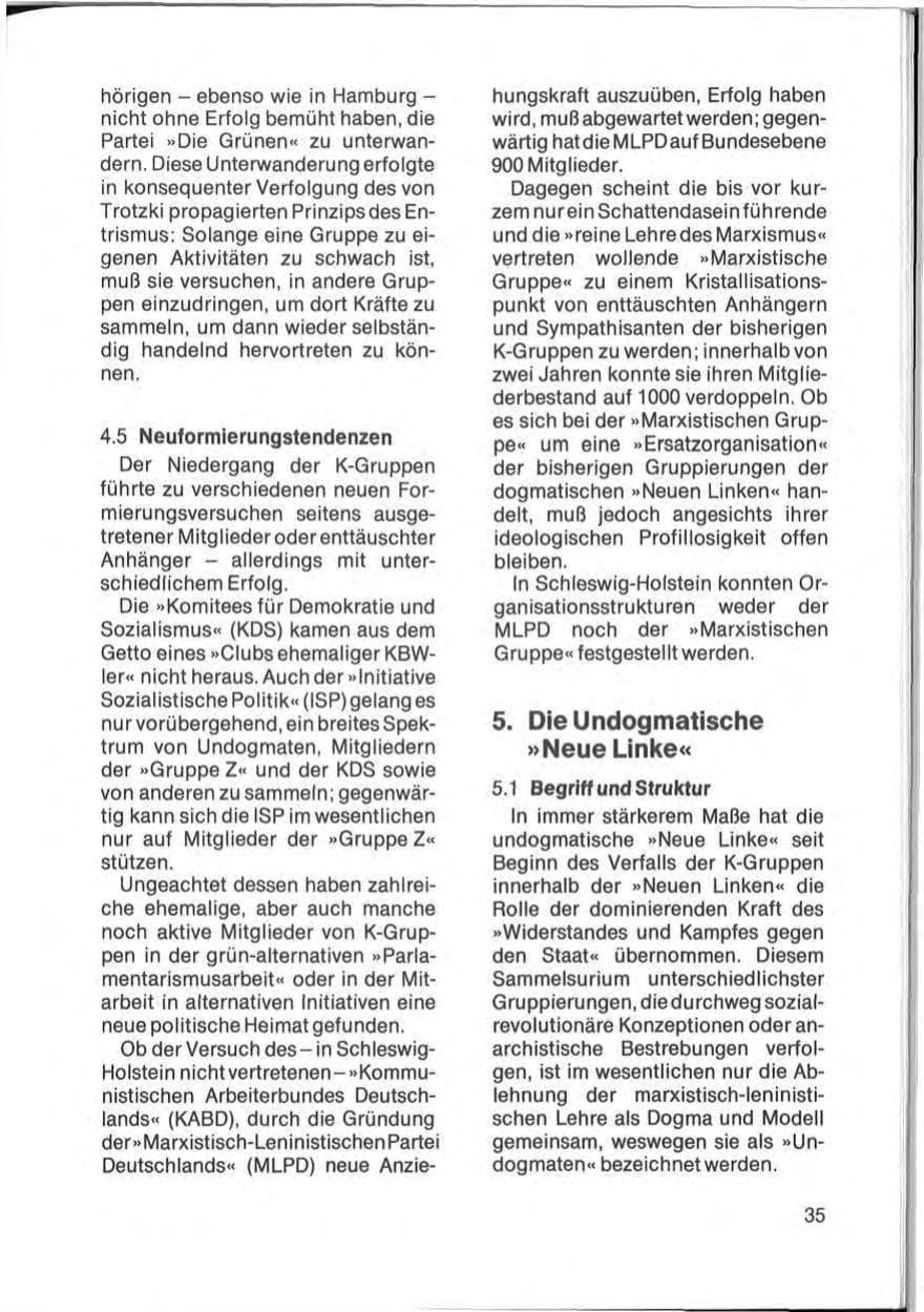 Seite 37 des Verfassungsschutzbericht 1982 Schleswig-Holstein