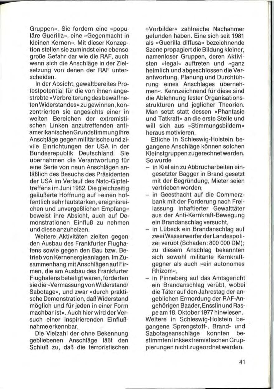 Seite 43 des Verfassungsschutzbericht 1982 Schleswig-Holstein