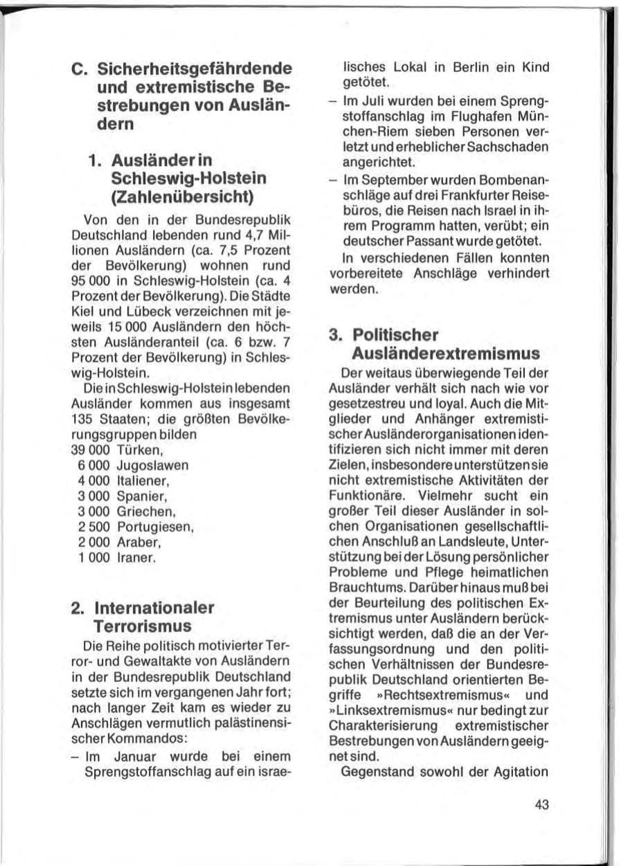 Seite 45 des Verfassungsschutzbericht 1982 Schleswig-Holstein