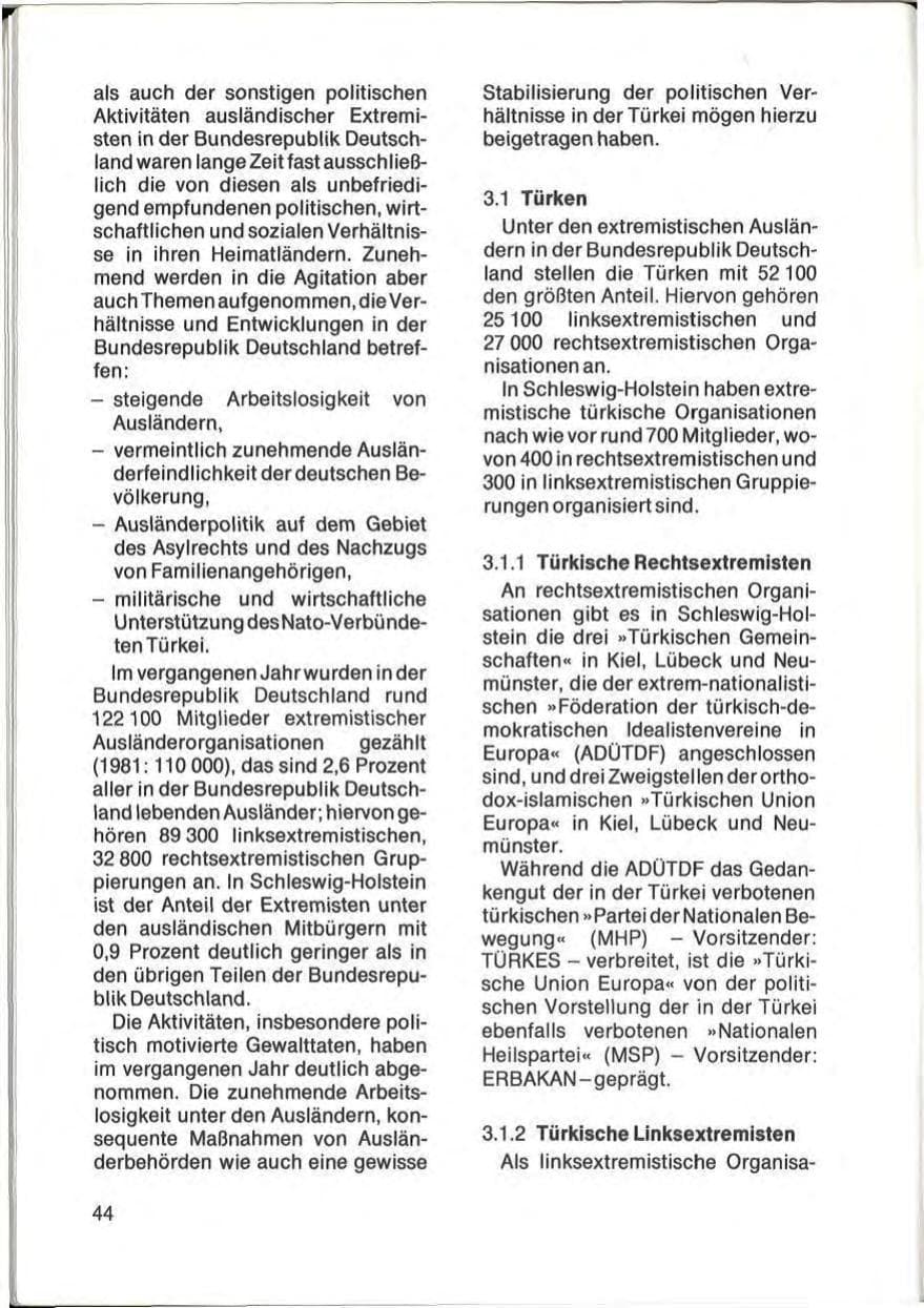 Seite 46 des Verfassungsschutzbericht 1982 Schleswig-Holstein
