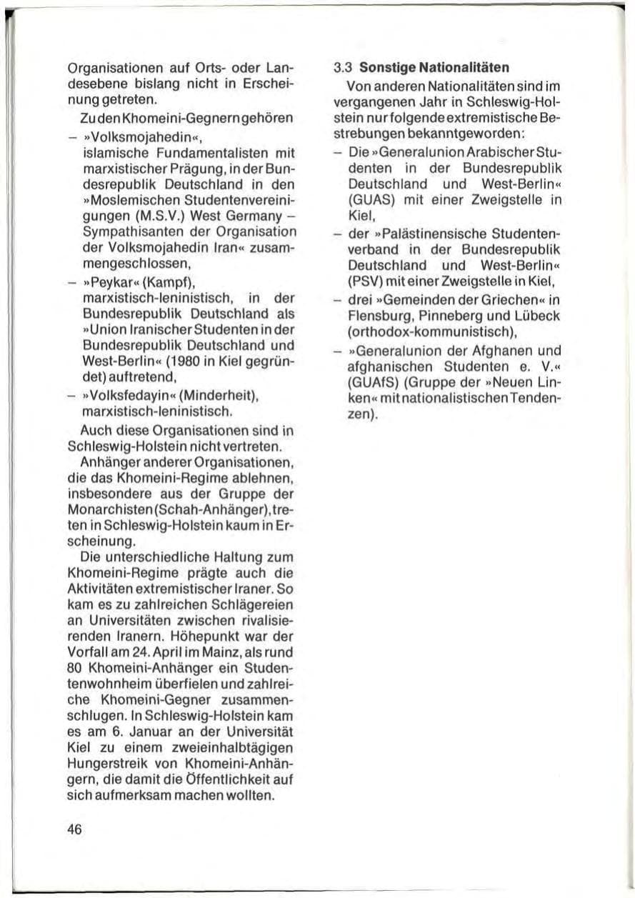 Seite 48 des Verfassungsschutzbericht 1982 Schleswig-Holstein