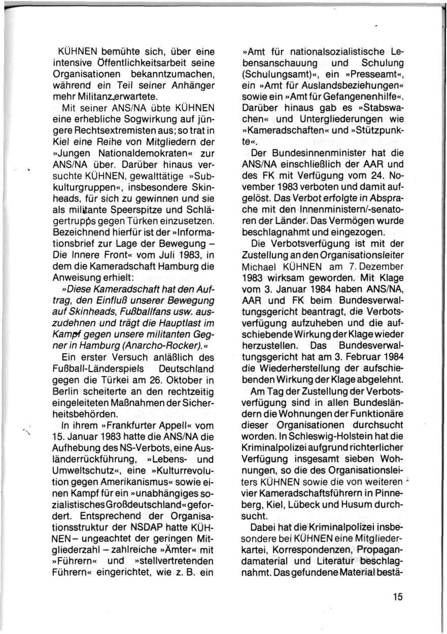 Seite 17 des Verfassungsschutzbericht 1983 Schleswig-Holstein
