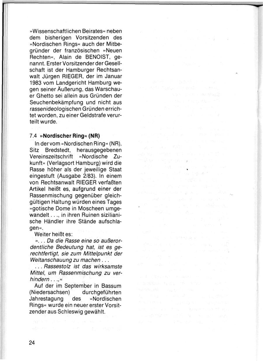 Seite 26 des Verfassungsschutzbericht 1983 Schleswig-Holstein