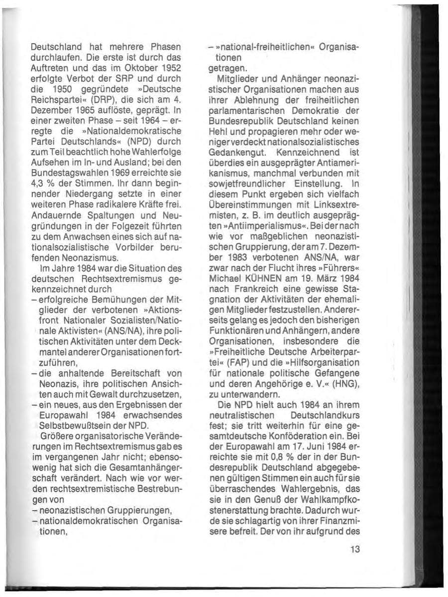 Seite 15 des Verfassungsschutzbericht 1984 Schleswig-Holstein