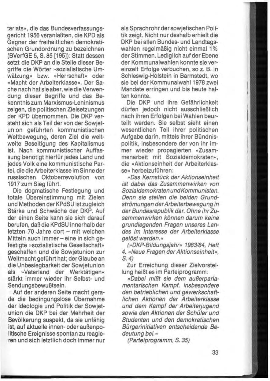 Seite 35 des Verfassungsschutzbericht 1984 Schleswig-Holstein