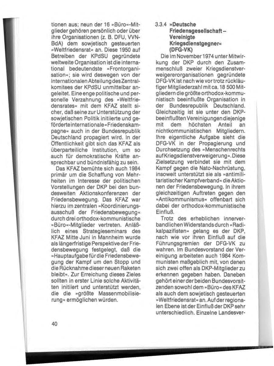 Seite 42 des Verfassungsschutzbericht 1984 Schleswig-Holstein