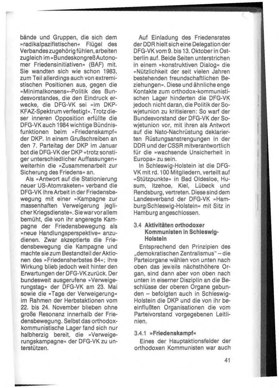 Seite 43 des Verfassungsschutzbericht 1984 Schleswig-Holstein