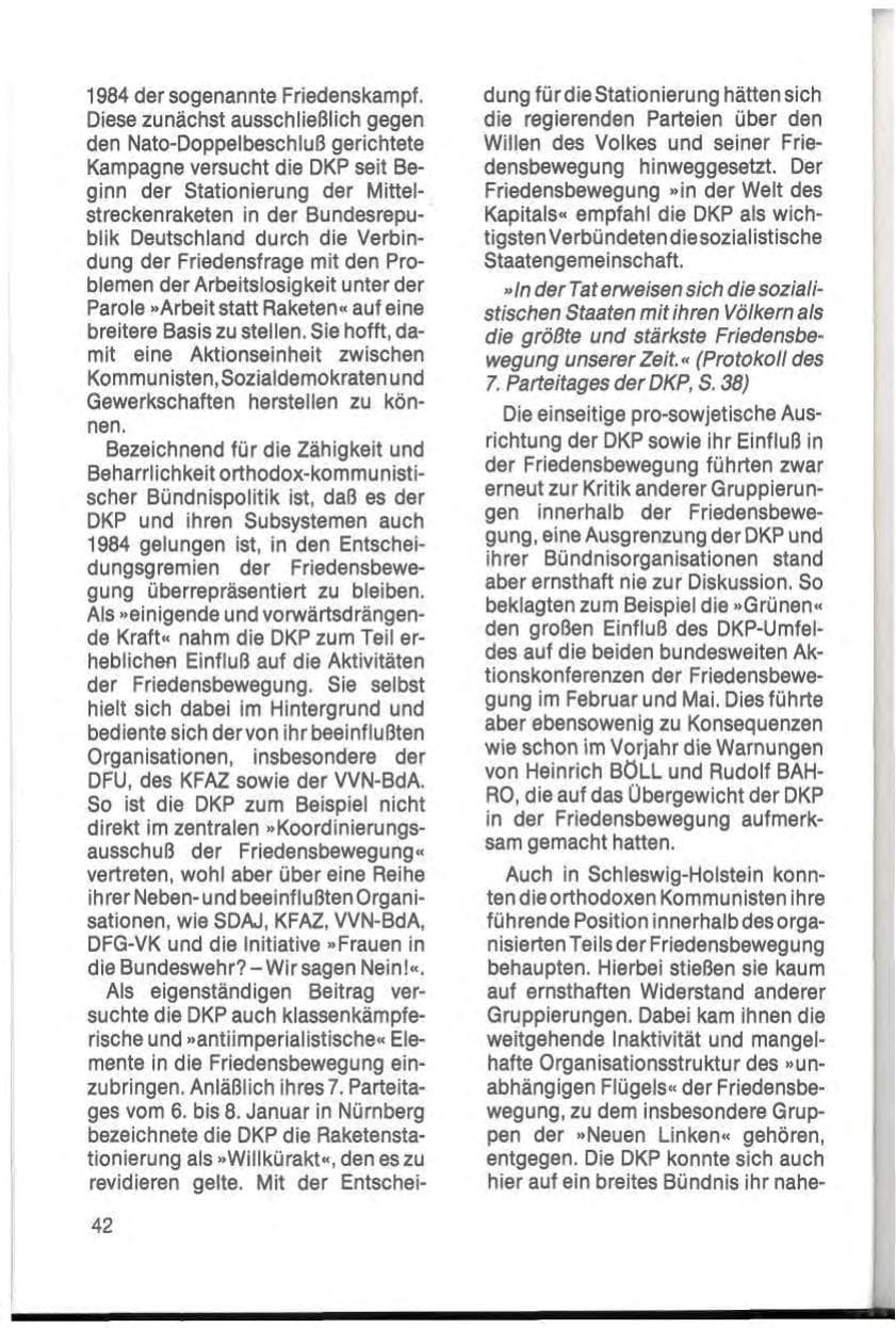 Seite 44 des Verfassungsschutzbericht 1984 Schleswig-Holstein