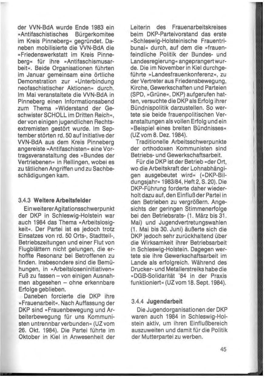 Seite 47 des Verfassungsschutzbericht 1984 Schleswig-Holstein