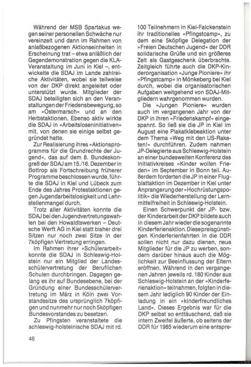 Seite 48 des Verfassungsschutzbericht 1984 Schleswig-Holstein