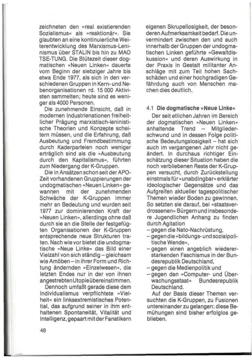 Seite 50 des Verfassungsschutzbericht 1984 Schleswig-Holstein