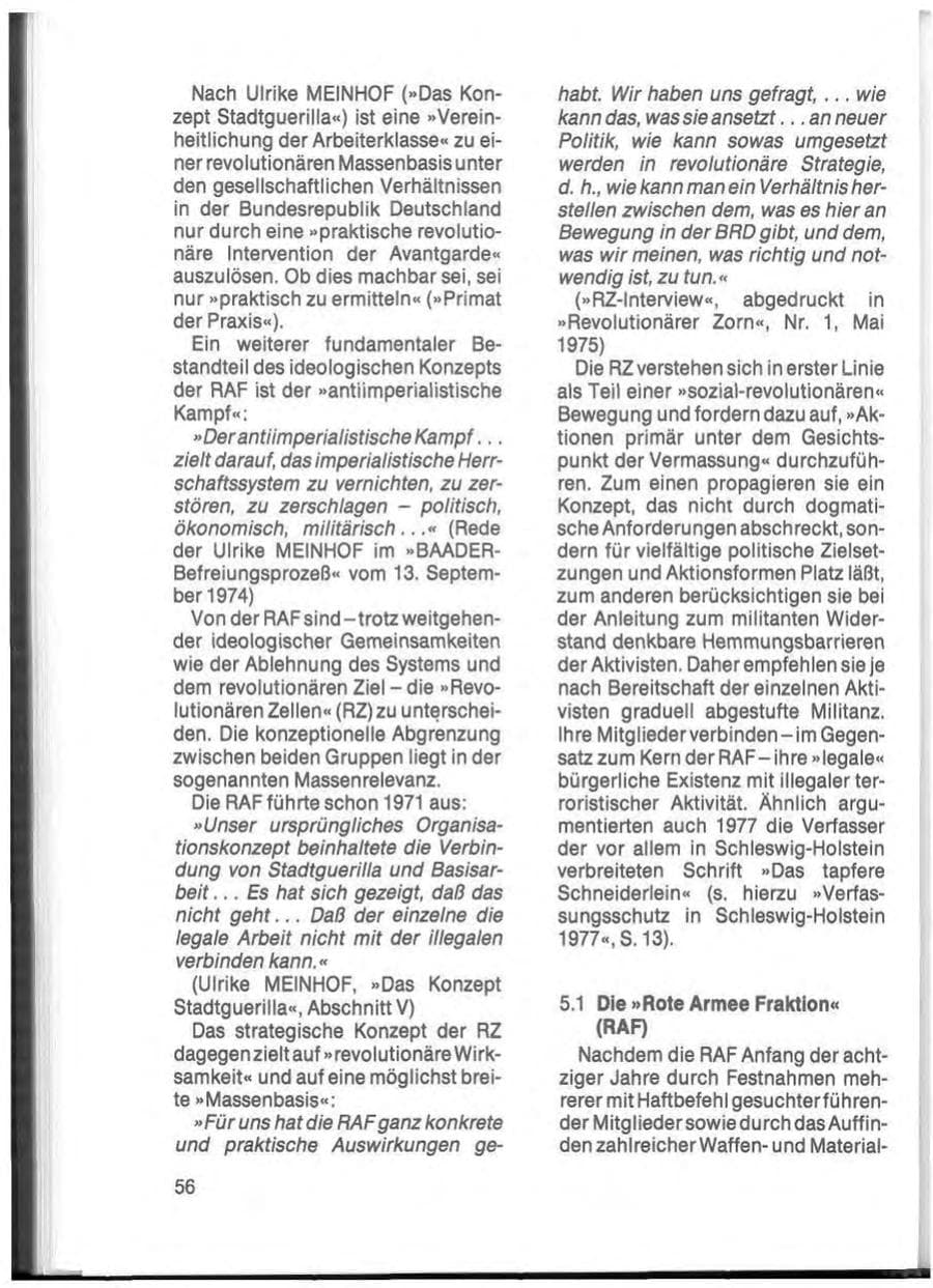 Seite 58 des Verfassungsschutzbericht 1984 Schleswig-Holstein