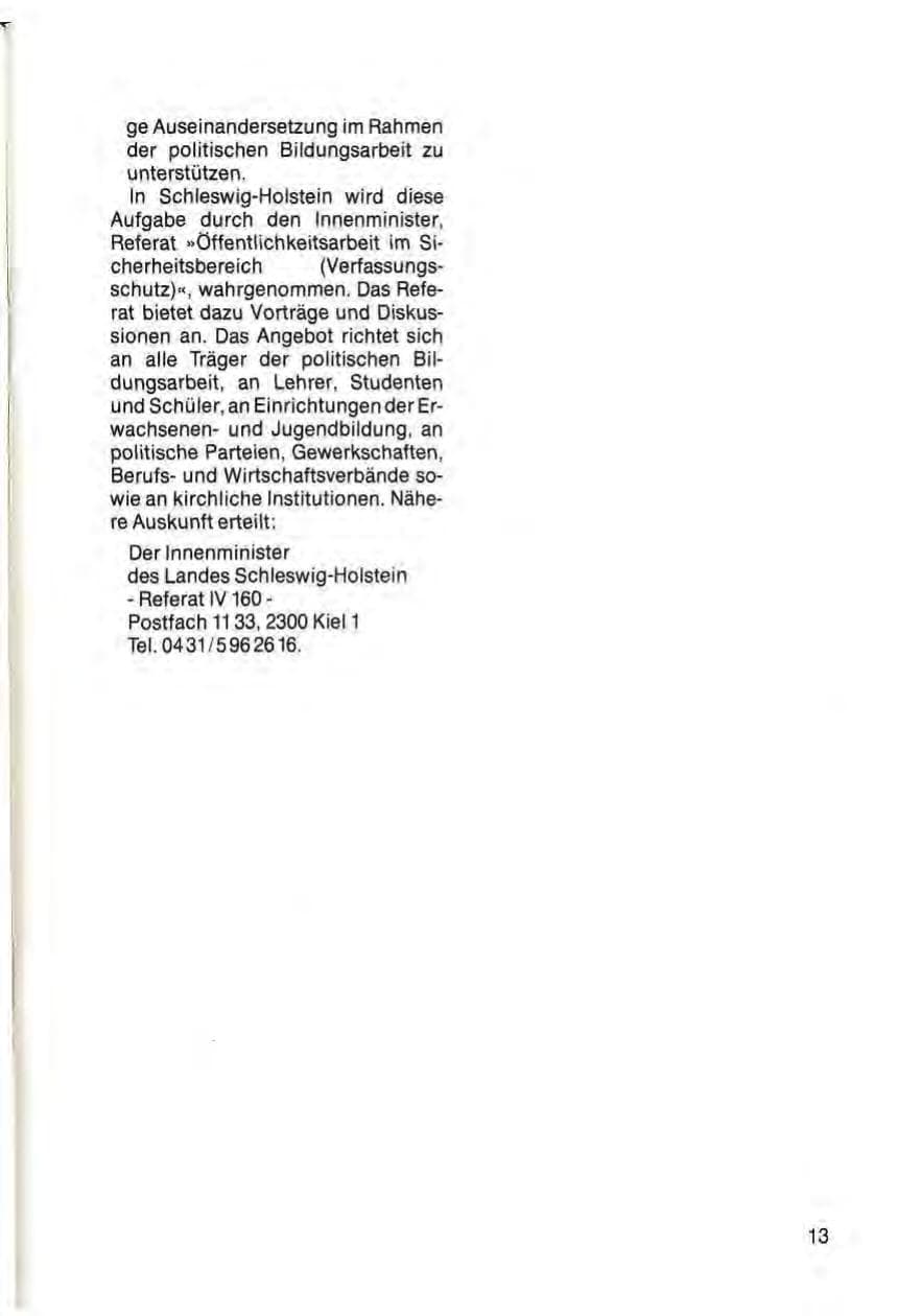 Seite 15 des Verfassungsschutzbericht 1985 Schleswig-Holstein