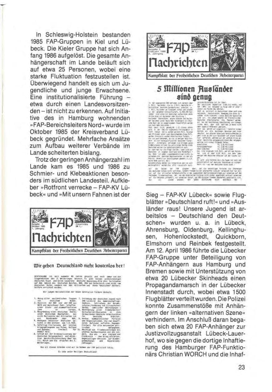Seite 25 des Verfassungsschutzbericht 1985 Schleswig-Holstein