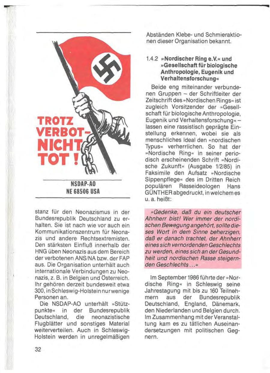 Seite 34 des Verfassungsschutzbericht 1985 Schleswig-Holstein