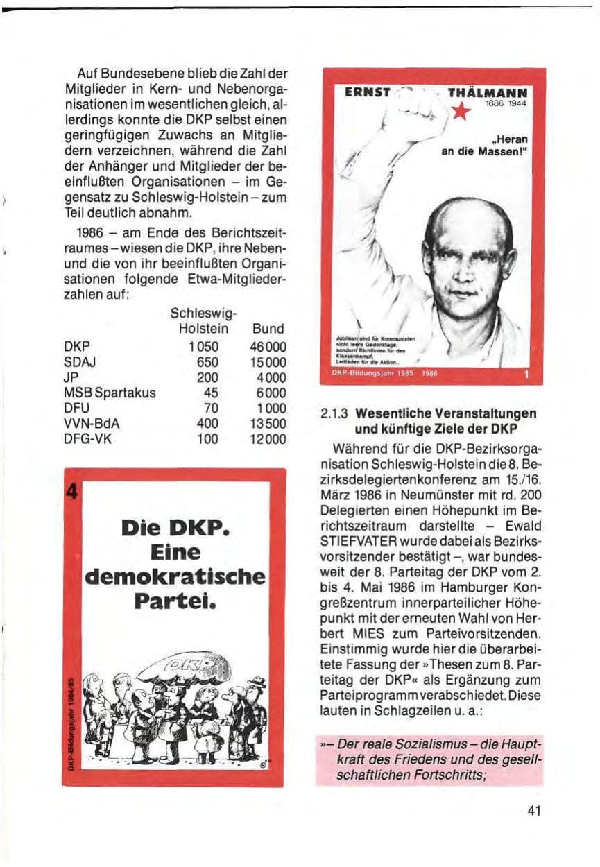 Seite 43 des Verfassungsschutzbericht 1985 Schleswig-Holstein