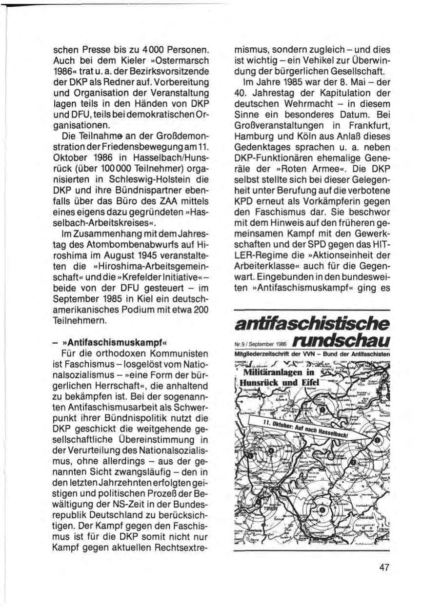 Seite 49 des Verfassungsschutzbericht 1985 Schleswig-Holstein