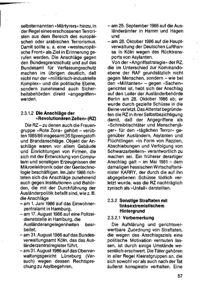 Seite 59 des Verfassungsschutzbericht 1985 Schleswig-Holstein