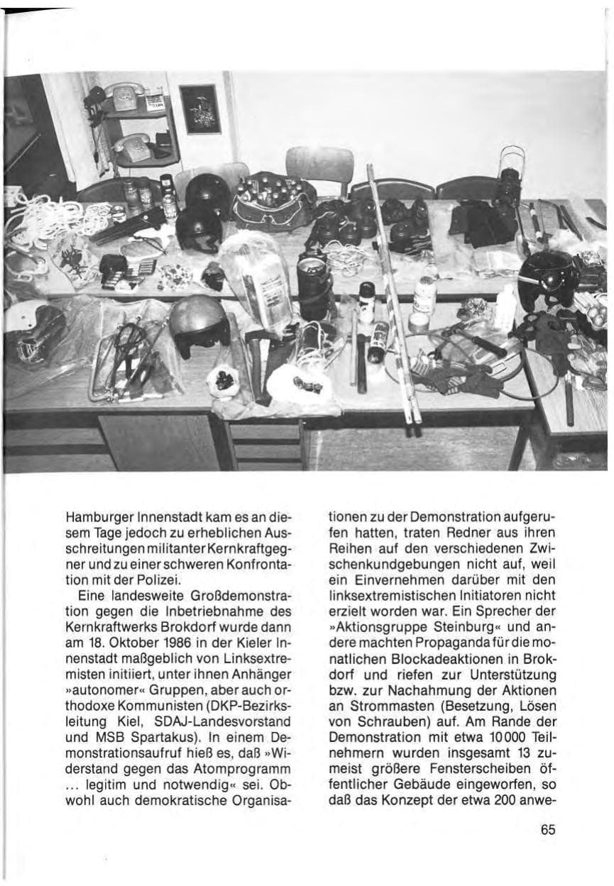 Seite 67 des Verfassungsschutzbericht 1985 Schleswig-Holstein