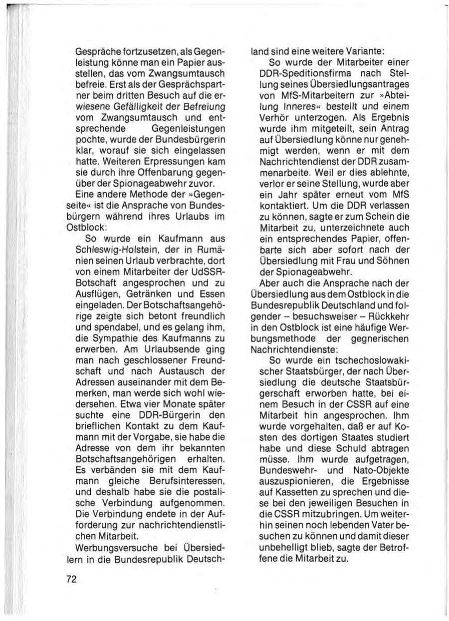 Seite 74 des Verfassungsschutzbericht 1985 Schleswig-Holstein