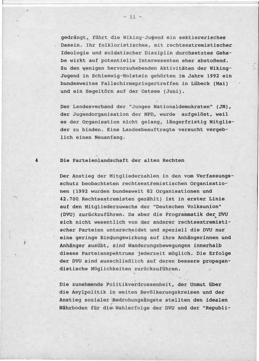Seite 15 des Verfassungsschutzbericht 1992 Schleswig-Holstein