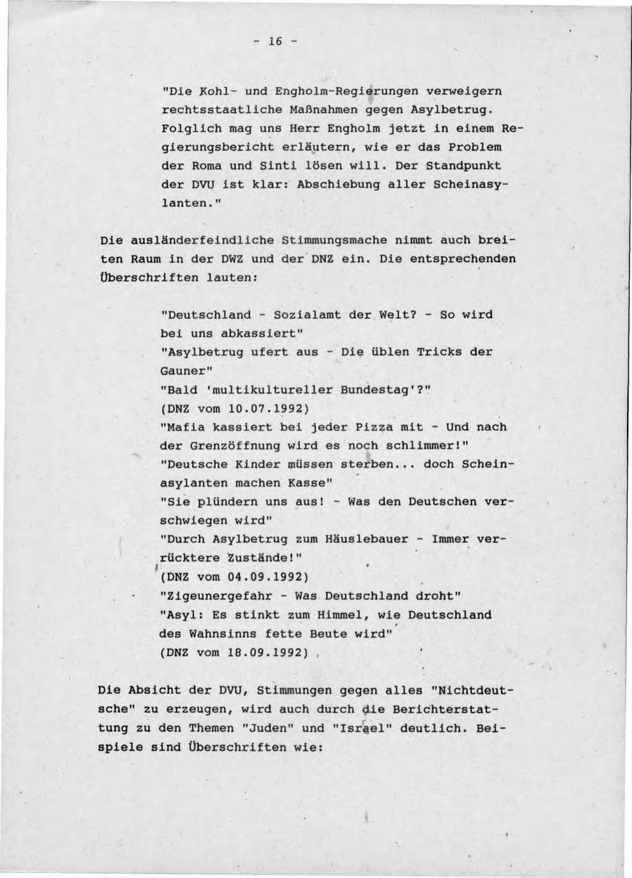 Seite 20 des Verfassungsschutzbericht 1992 Schleswig-Holstein